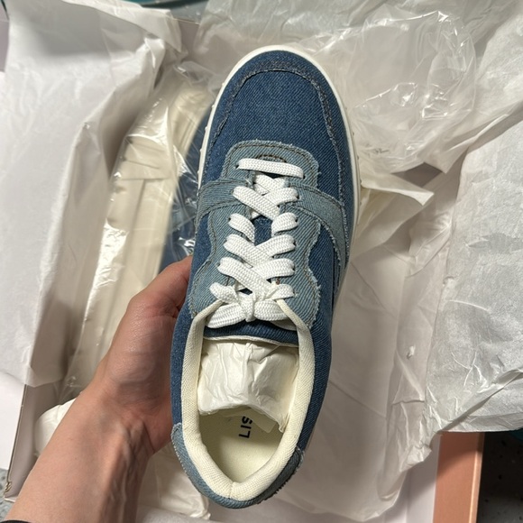 Lisa Vicky Pal Platform Sneaker Dark Blue Multi Patchwork Quilted - Picture 3 of 4